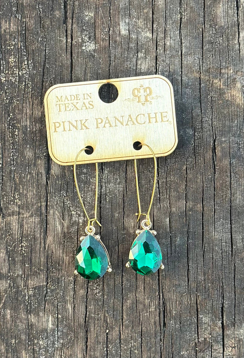 Shop Envi Me Earrings The Pink Panache Holiday Green Crystal Drop Earring