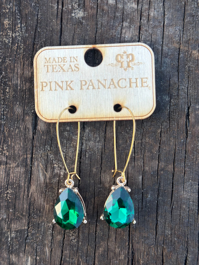 Shop Envi Me Earrings The Pink Panache Holiday Green Crystal Drop Earring