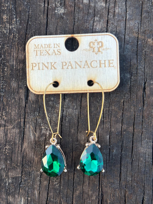 Shop Envi Me Earrings The Pink Panache Holiday Green Crystal Drop Earring