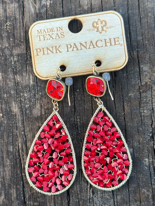 Shop Envi Me Earrings The Pink Panache Holiday Red Crystal Drop Earring