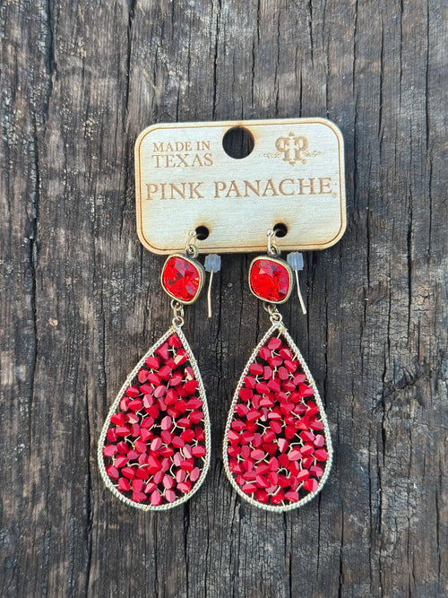 Shop Envi Me Earrings The Pink Panache Holiday Red Crystal Drop Earring