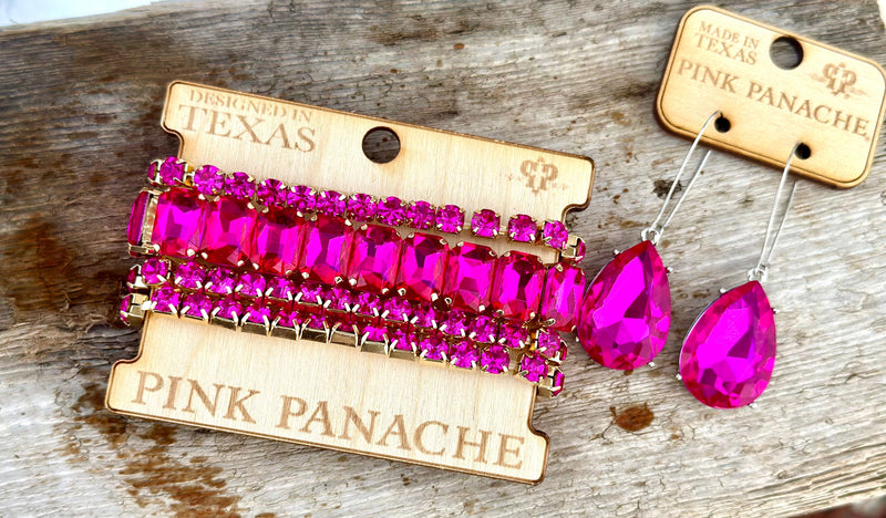 Shop Envi Me Earring Oval / Amber The Pink Panache Hot Pink Big Crystal Earring