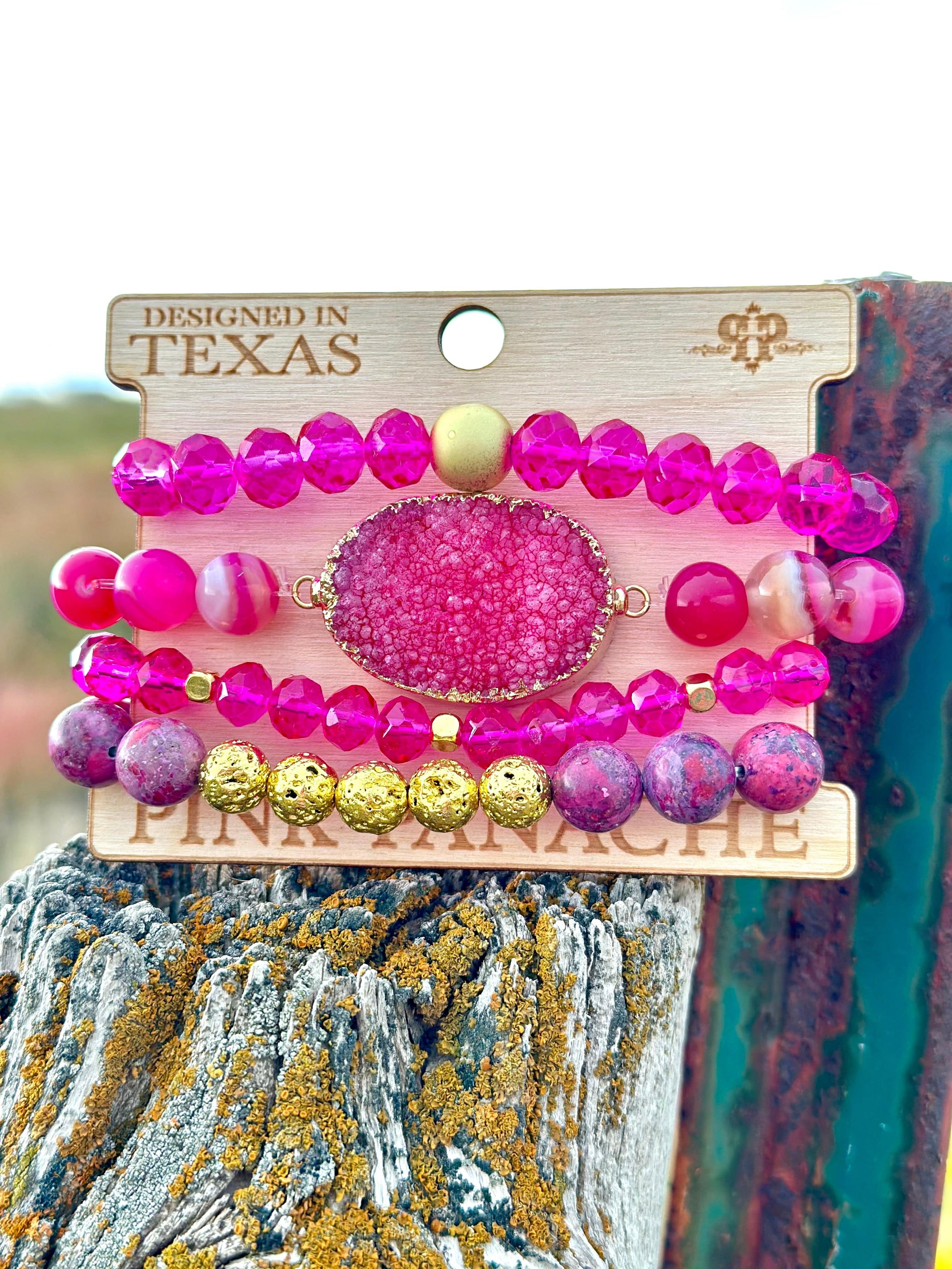 A Bite Out of Our Cherry Hot Pink and Various Red Glass Beaded Bracele –  Monkeysmojo