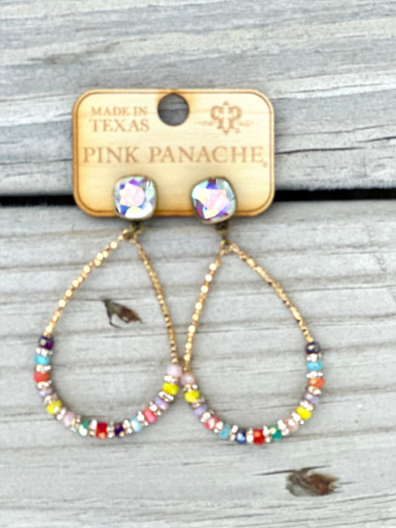 Shop Envi Me Earring Circle / Multi The Pink Panache Multi Gold Sparkle Earring