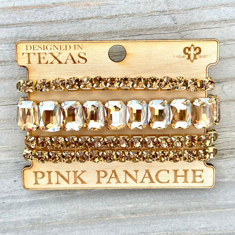 Shop Envi Me Jewelry Stack Set / Gold The  Pink Panache New Gold Amber Stack Bracelet Set