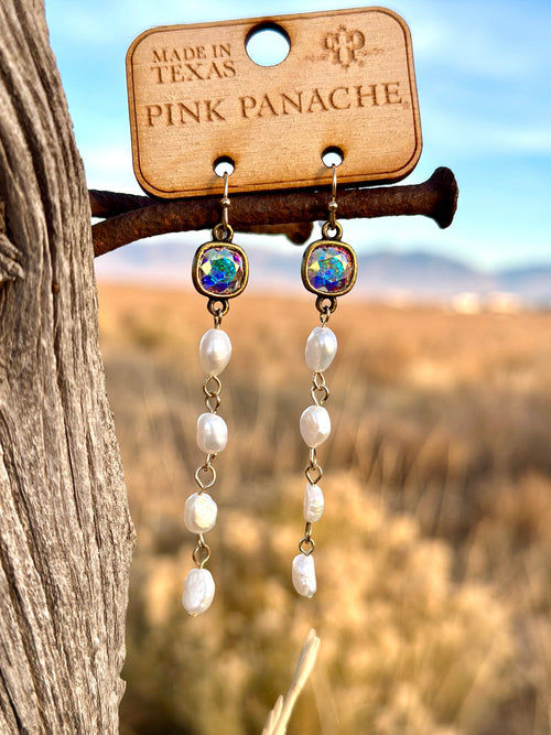 Shop Envi Me Earring Circle / Multi The Pink Panache Pearl Drop Crystal Earring
