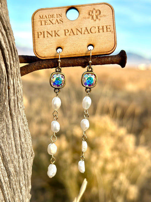 Shop Envi Me Earring Circle / Multi The Pink Panache Pearl Drop Crystal Earring