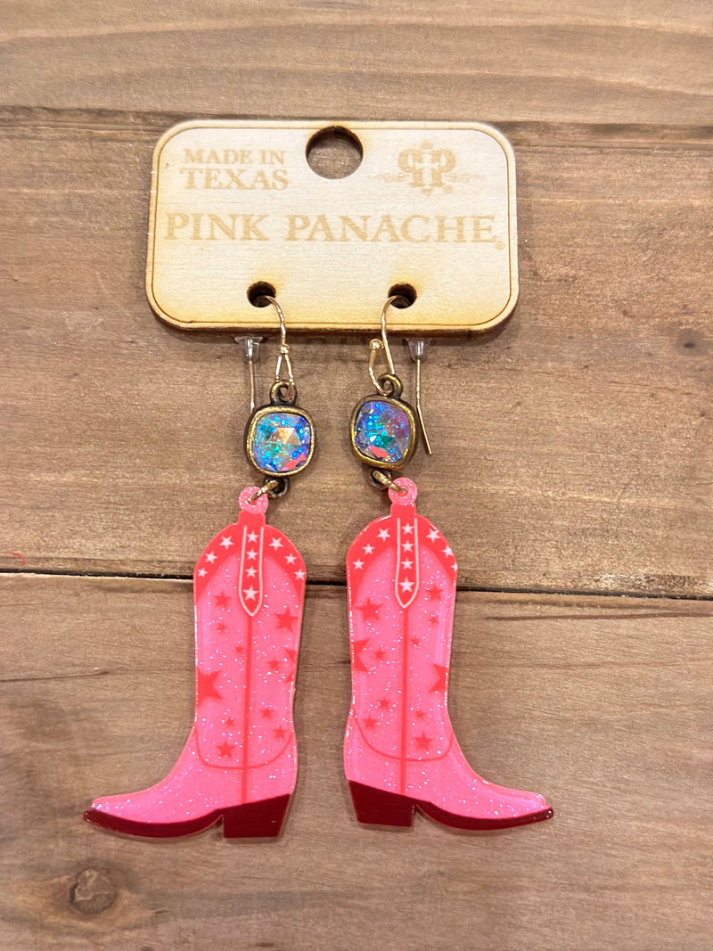 Shop Envi Me Earring Circle / Multi The Pink Panache Pink Cowgirl Boot Scootin Earring