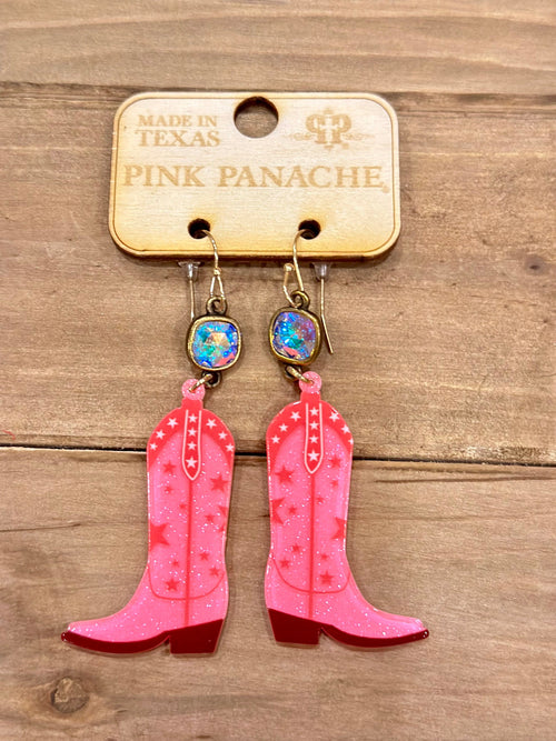 Shop Envi Me Earring Circle / Multi The Pink Panache Pink Cowgirl Boot Scootin Earring
