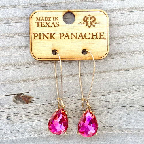 Shop Envi Me Earrings The Pink Panache Pink It Up Gold & Crystal Drop Earring