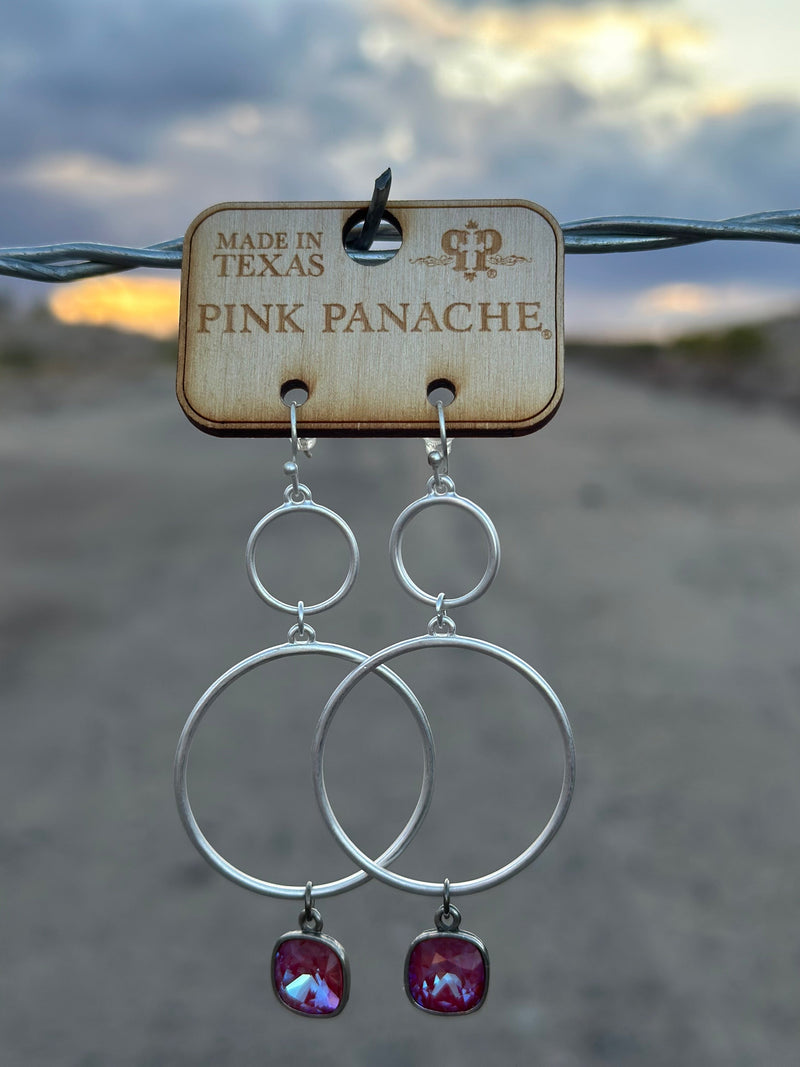 Shop Envi Me Earrings The Pink Panache Pink It Up Silver & Crystal Drop Earring