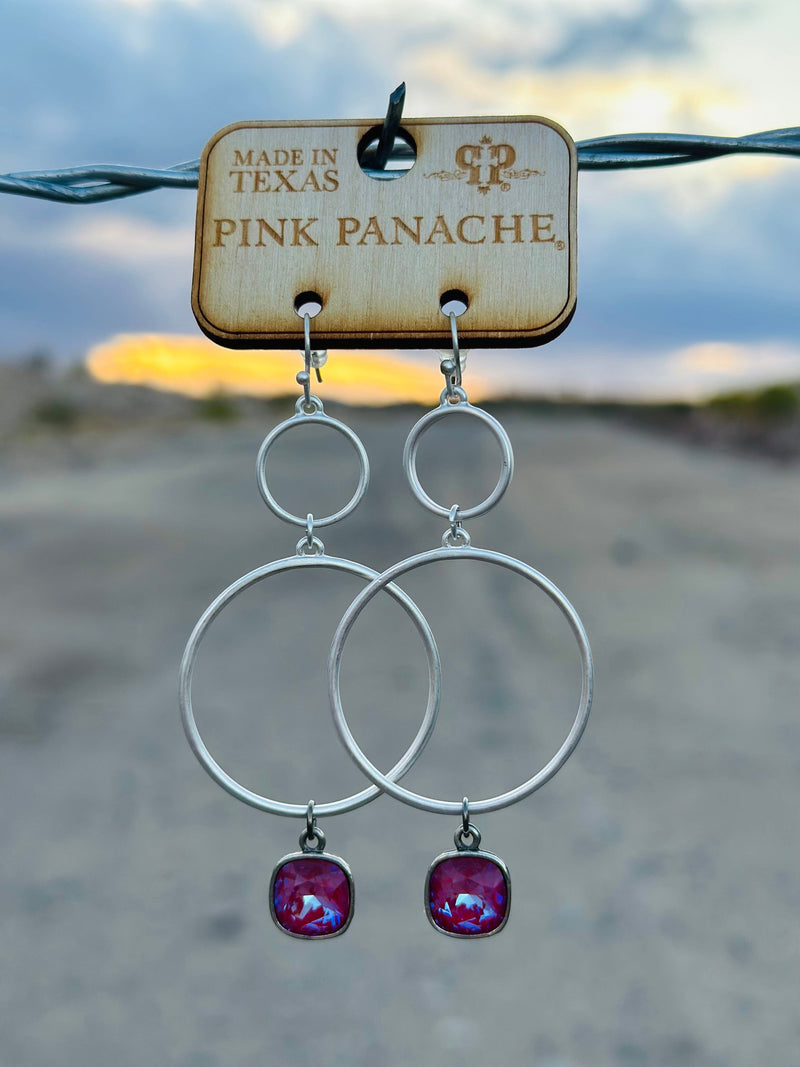 Shop Envi Me Earrings The Pink Panache Pink It Up Silver & Crystal Drop Earring