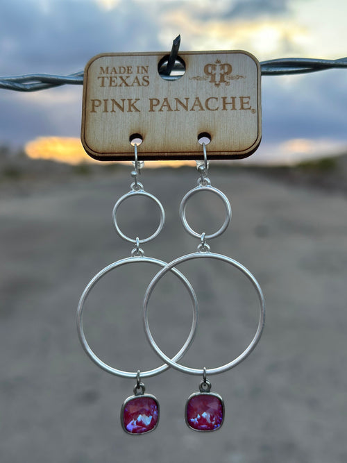Shop Envi Me Earrings The Pink Panache Pink It Up Silver & Crystal Drop Earring