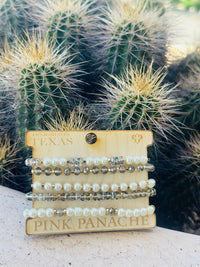 Shop Envi Me Jewelry The Pink Panache Pretty Pearl & Crystal Stack Bracelet Set