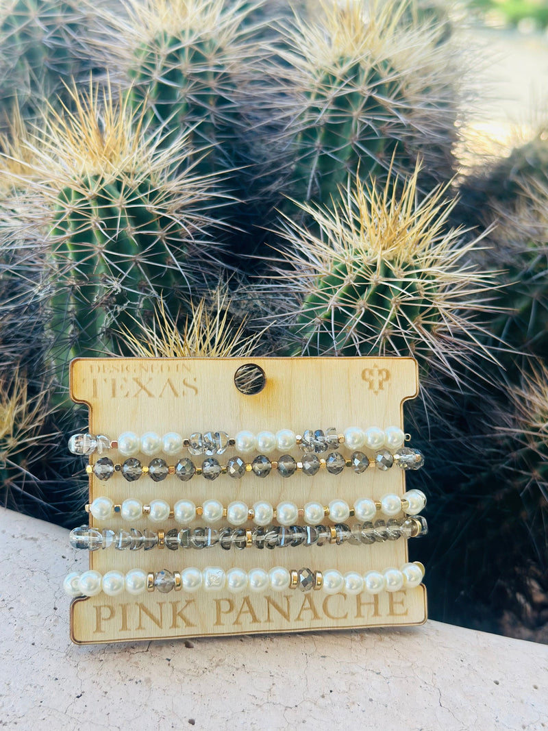 Shop Envi Me Jewelry The Pink Panache Pretty Pearl & Crystal Stack Bracelet Set