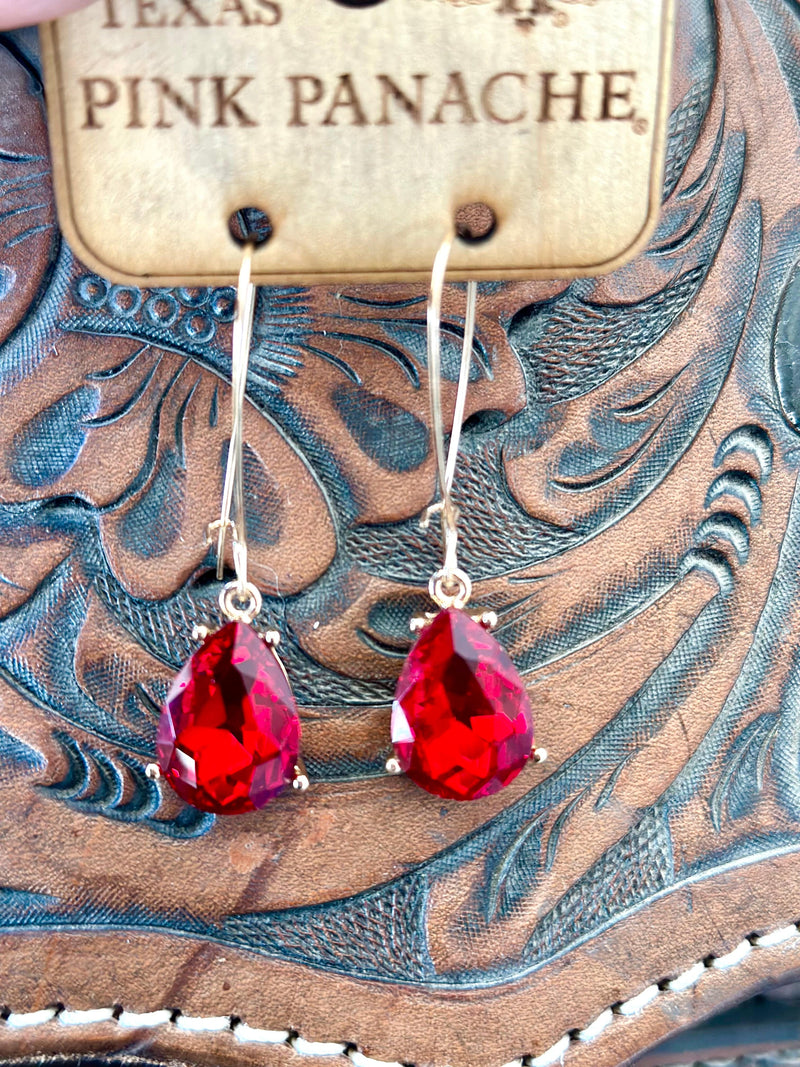 Shop Envi Me Earrings The Pink Panache Red Crystal Drop Earring