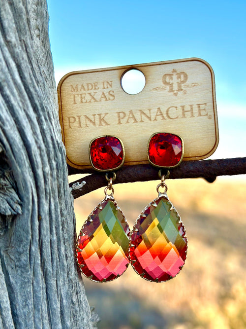 Shop Envi Me Earrings The Pink Panache Red Ombré and Crystal Earring