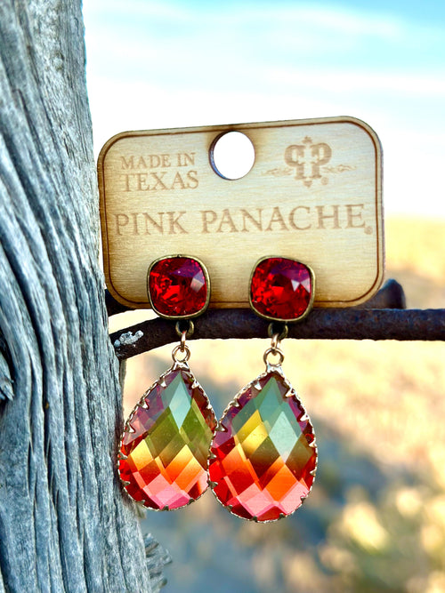 Shop Envi Me Earrings The Pink Panache Red Ombré and Crystal Earring