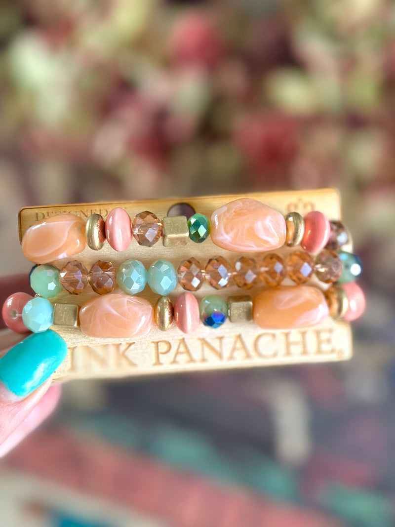 Shop Envi Me Jewelry Stack Set / Multi The Pink Panache Ring In The Spring Stack Bracelet Set
