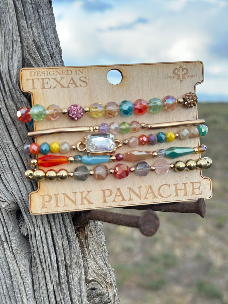 Shop Envi Me Jewelry Stack Set / Multi The Pink Panache Shades of Summer Stack Bracelet Set