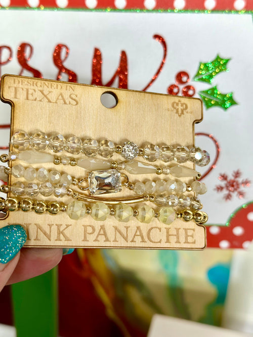 Shop Envi Me Jewelry Stack Set / Gold The  Pink Panache Sparkley Gold Amber Stack Bracelet Set