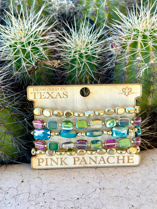 Shop Envi Me Jewelry Stack Set / Gold The Pink Panache Stacks of Spring Bracelet Set