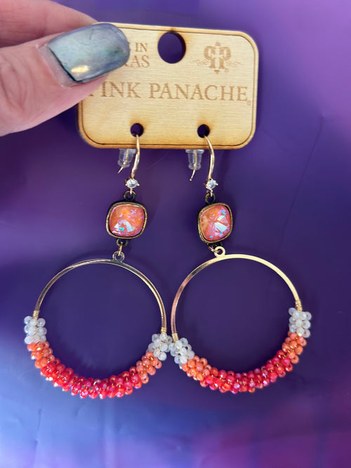 Shop Envi Me Earrings The Pink Panache Summer Coral Crystal Earring