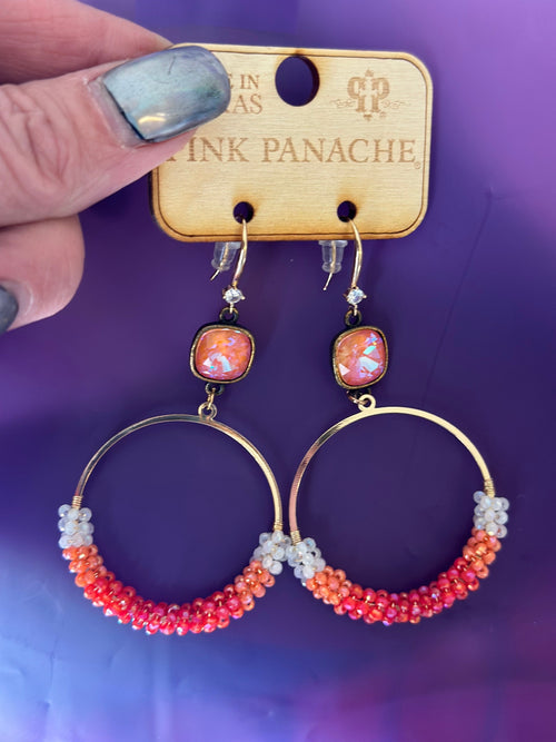 Shop Envi Me Earrings The Pink Panache Summer Coral Crystal Earring
