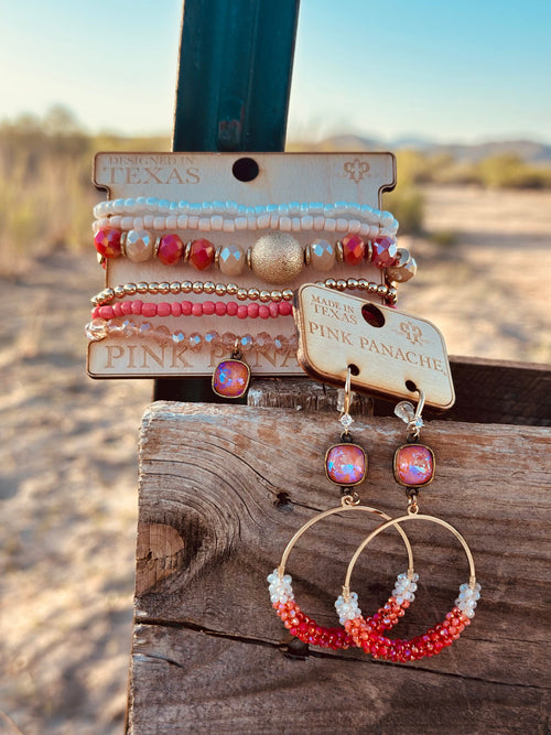 Shop Envi Me Jewelry Earring & Necklace Set / Multi The Pink Panache Summer Coral Necklace & Earring Set