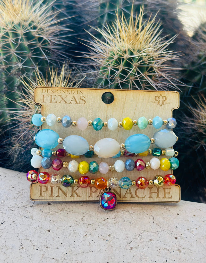 Shop Envi Me Jewelry The Pink Panache Summer Stack Bracelet Set