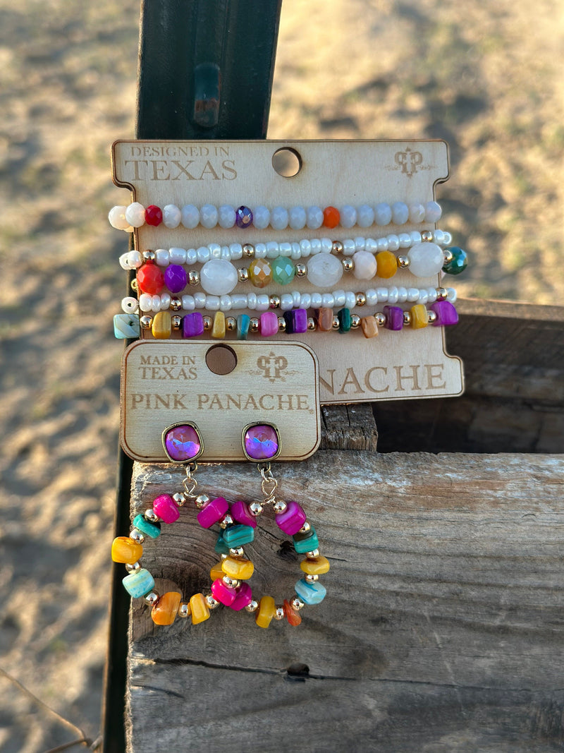 Shop Envi Me Jewelry Earring & Necklace Set / Multi The Pink Panache Summer Sun Necklace & Earring Set