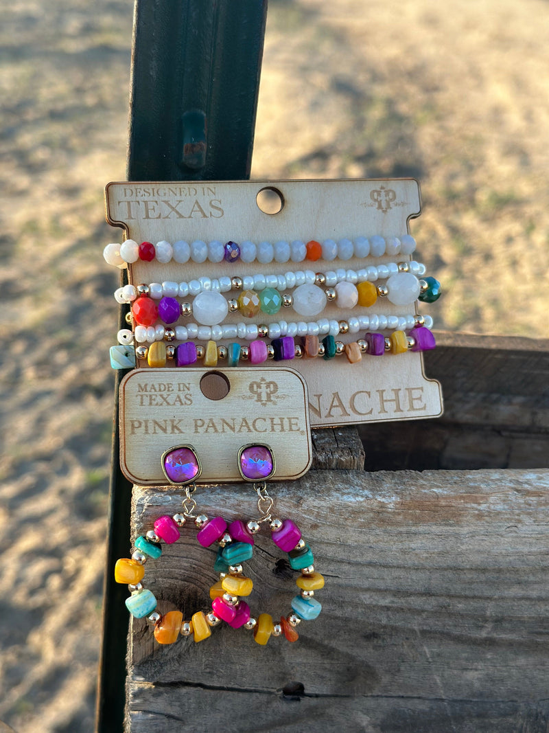 Shop Envi Me Jewelry Earring & Necklace Set / Multi The Pink Panache Summer Sun Necklace & Earring Set