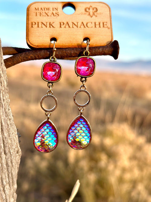 Shop Envi Me Earrings The Pink Panache Think of Pink Crystal Drop Earring