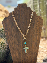 Shop Envi Me Jewelry Necklace / Multi The Pink Panache Turquoise Crystal Gold Necklace