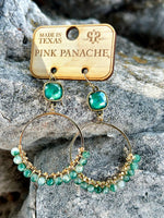 Shop Envi Me Earrings The Pink Panache Turquoise Fall Crystal Circle Earrings