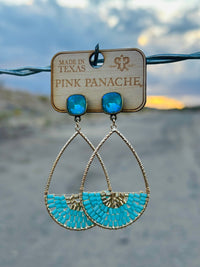 Shop Envi Me Earrings Gold The Pink Panache Turquoise & Gold Sparkle Earrings