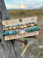 Shop Envi Me Jewelry Stack Set / Turquoise The Pink Panache Turquoise in The Fall Stack Bracelet Set