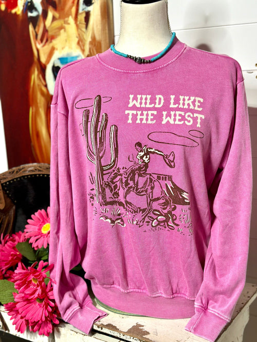 Shop Envi Me The Pink Wild Like The West Pullover
