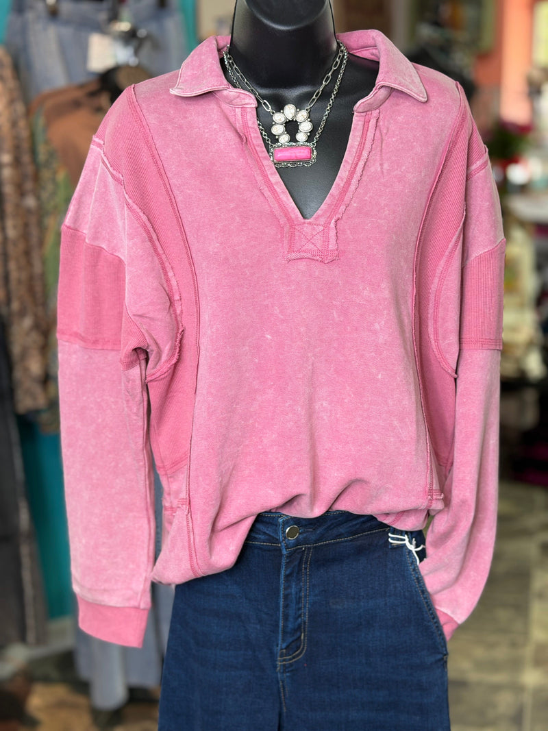 Shop Envi Me Tops and Tunics The Pop of Pink Pullover
