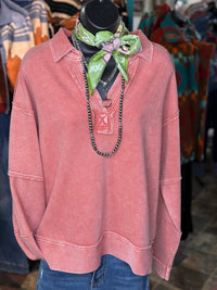 Shop Envi Me Tops and Tunics The Pop of Rouge Pullover