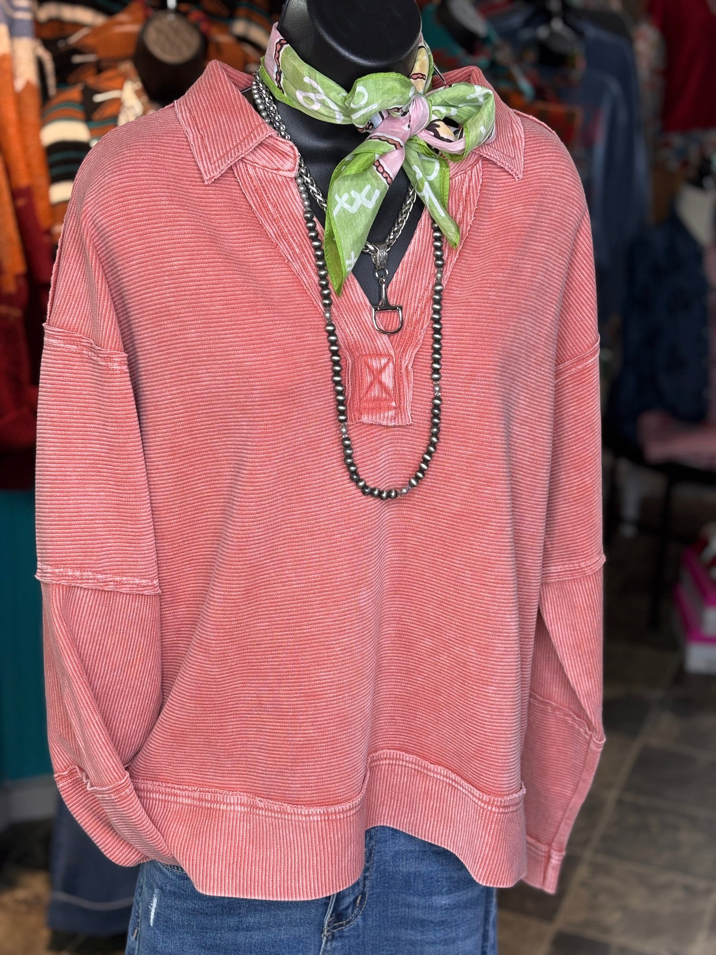 Shop Envi Me Tops and Tunics The Pop of Rouge Pullover