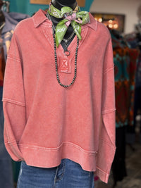 Shop Envi Me Tops and Tunics The Pop of Rouge Pullover