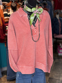Shop Envi Me Tops and Tunics The Pop of Rouge Pullover