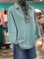 Shop Envi Me Tops and Tunics The Pop of Turquoise Pullover