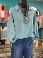 Shop Envi Me Tops and Tunics The Pop of Turquoise Pullover