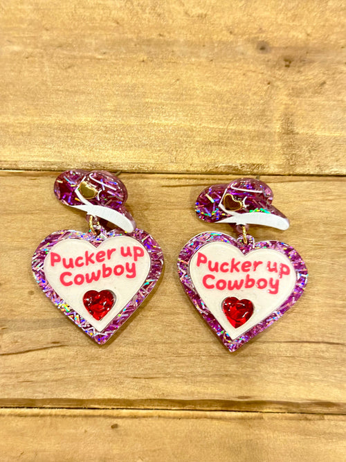 Shop Envi Me Earrings The Pucker Up Cowboy Heart Earrings