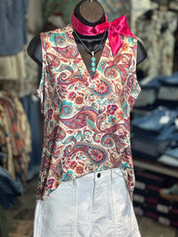Shop Envi Me Tops and Tunics The Puerto Valletta Paisley Floral Sleeveless Top