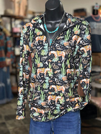 Shop Envi Me Tops and Tunics The Ranch Horses & Cactus Quarter Zip Aztec Pullover