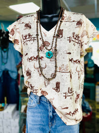 Shop Envi Me It's T-shirt Kinda Day The Ranch Life Flutter Sleeve V Neck Top