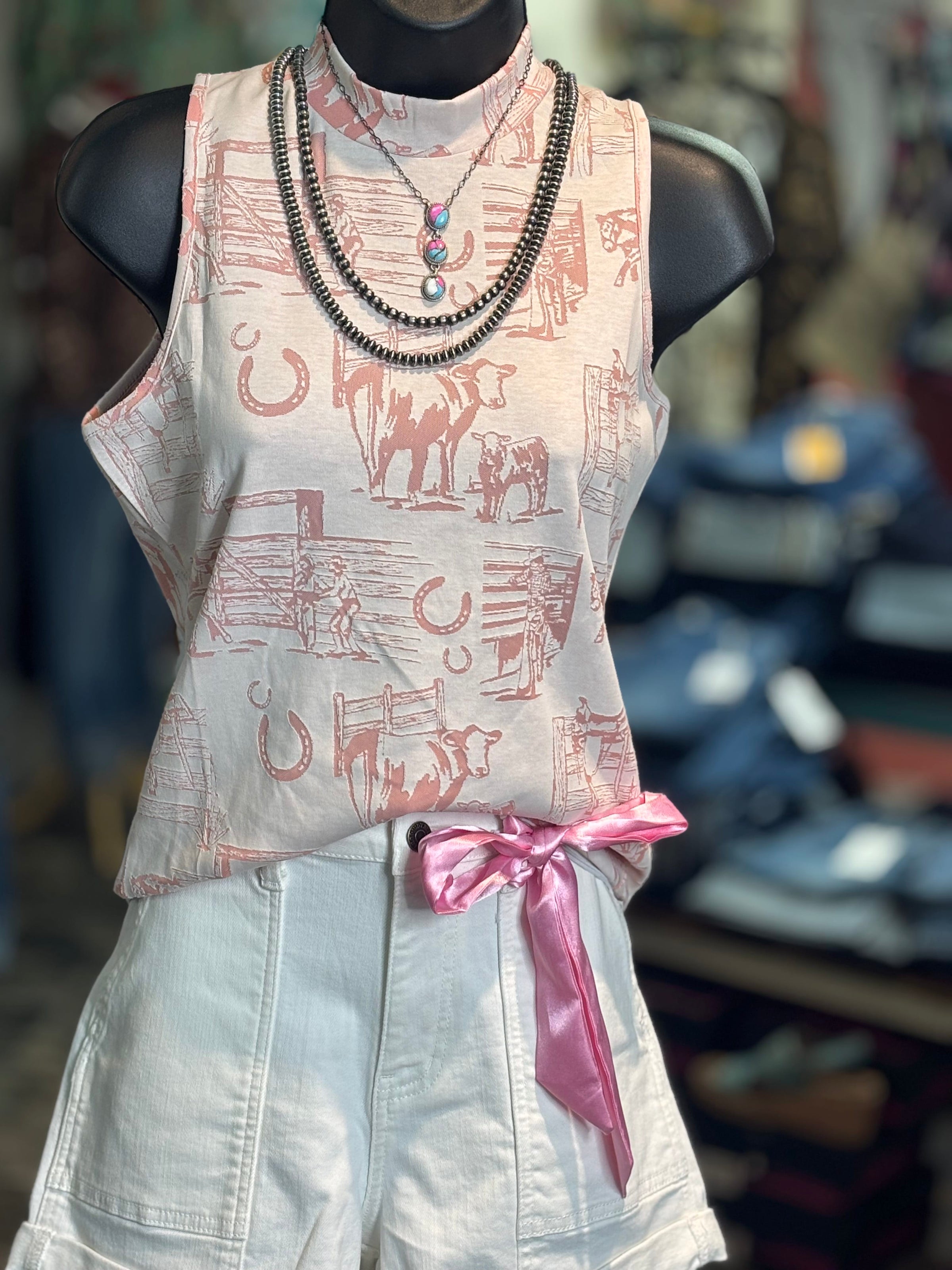 Shop Envi Me It's T-shirt Kinda Day The Ranch Life In Pink Tank